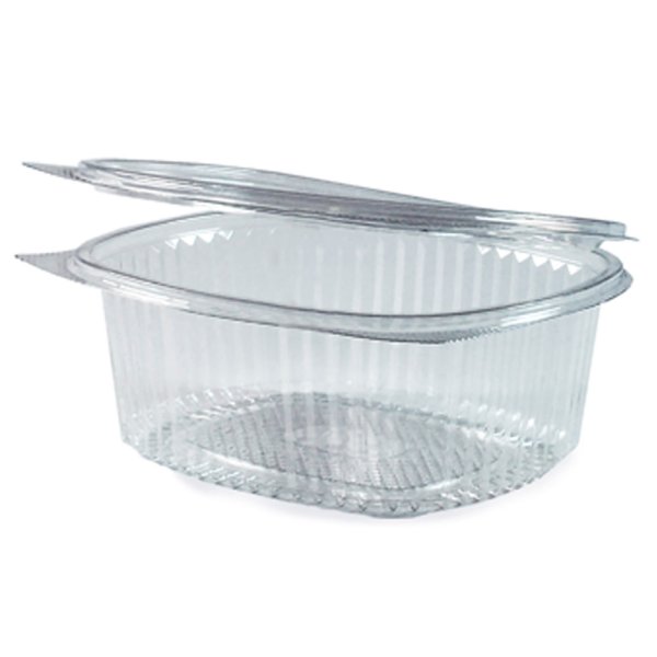 50 Stk. Feinkostbecher oval klar mit Deckel 500 ml PET